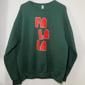 Jerzees Women's Unisex Green Christmas Pullover Sweater Sweatshirt‎ Size Large